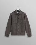 wax london men's Whiting - Black And Ecru Frome Overshirt