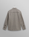 wax london men's Whiting - Black And Ecru Yard Check Overshirt