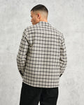wax london men's Whiting - Black And Ecru Yard Check Overshirt