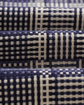 wax london men's Whiting - Blue And Ecru Basket Weave Overshirt
