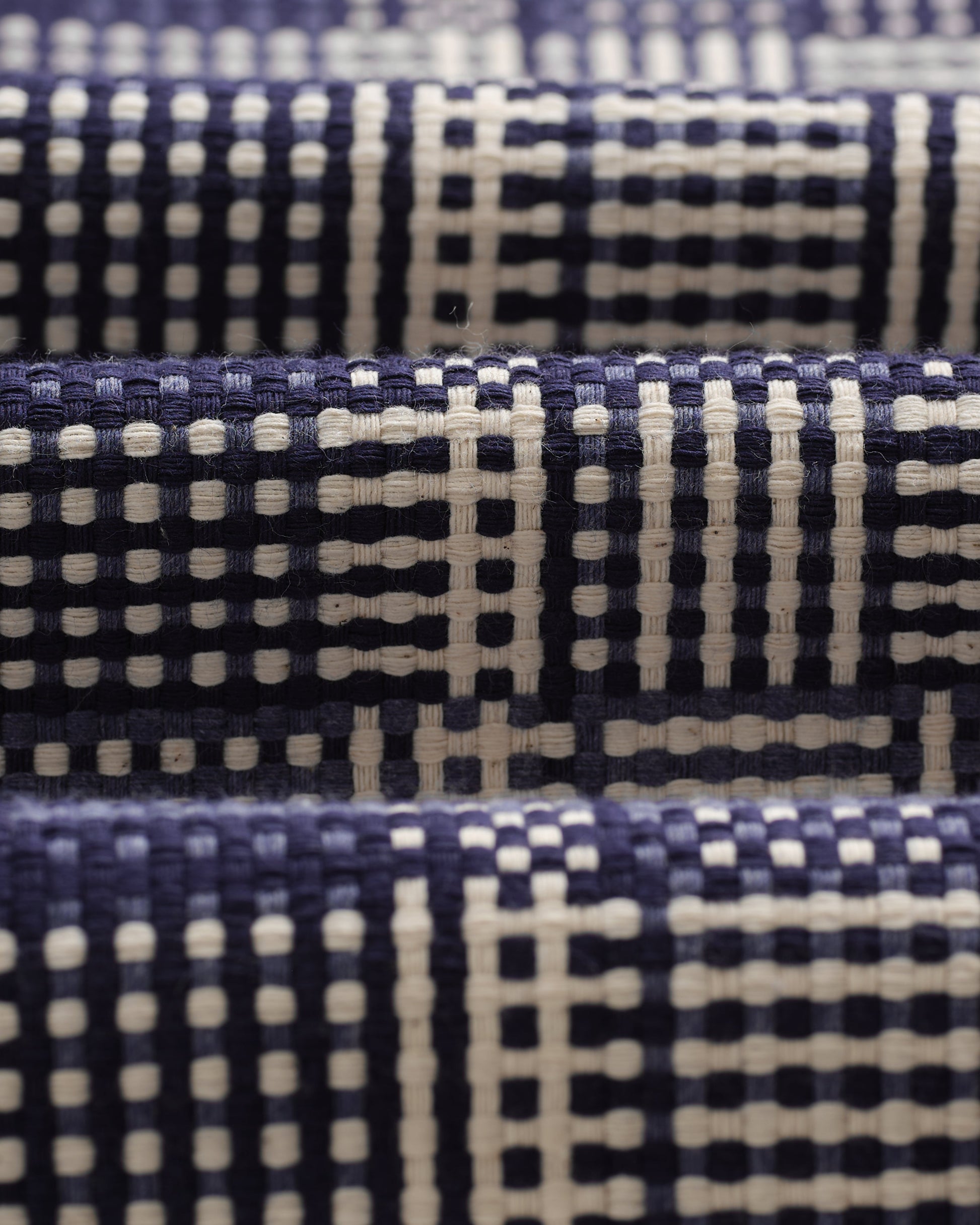 wax london men's Whiting - Blue And Ecru Basket Weave Overshirt
