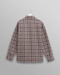 wax london men's Whiting - Ecru And Blue Basket Check Overshirt