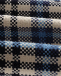 wax london men's Whiting - Ecru And Blue Strand Check Overshirt