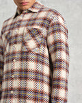wax london men's Whiting - Ecru And Multicolour Hutton Check Overshirt