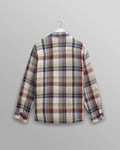 wax london men's Whiting - Ecru And Multicolour Jazz Weave Overshirt