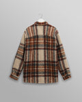 wax london men's Whiting - Ecru And Multicolour Wool Bobble Overshirt