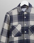 wax london men's *Whiting - Navy Marine Beatnik Overshirt - STORES