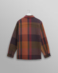 wax london men's Whiting - Orange And Multicolour Tempo Check Overshirt