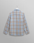 wax london men's Whiting - Pale Blue Earl Check Overshirt