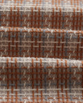 wax london men's Whiting - Tan And Multicolour Ladder Check Overshirt