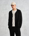 wax london men's Wightman - Black Milano Cardigan