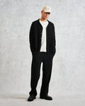 wax london men's Wightman - Black Milano Cardigan