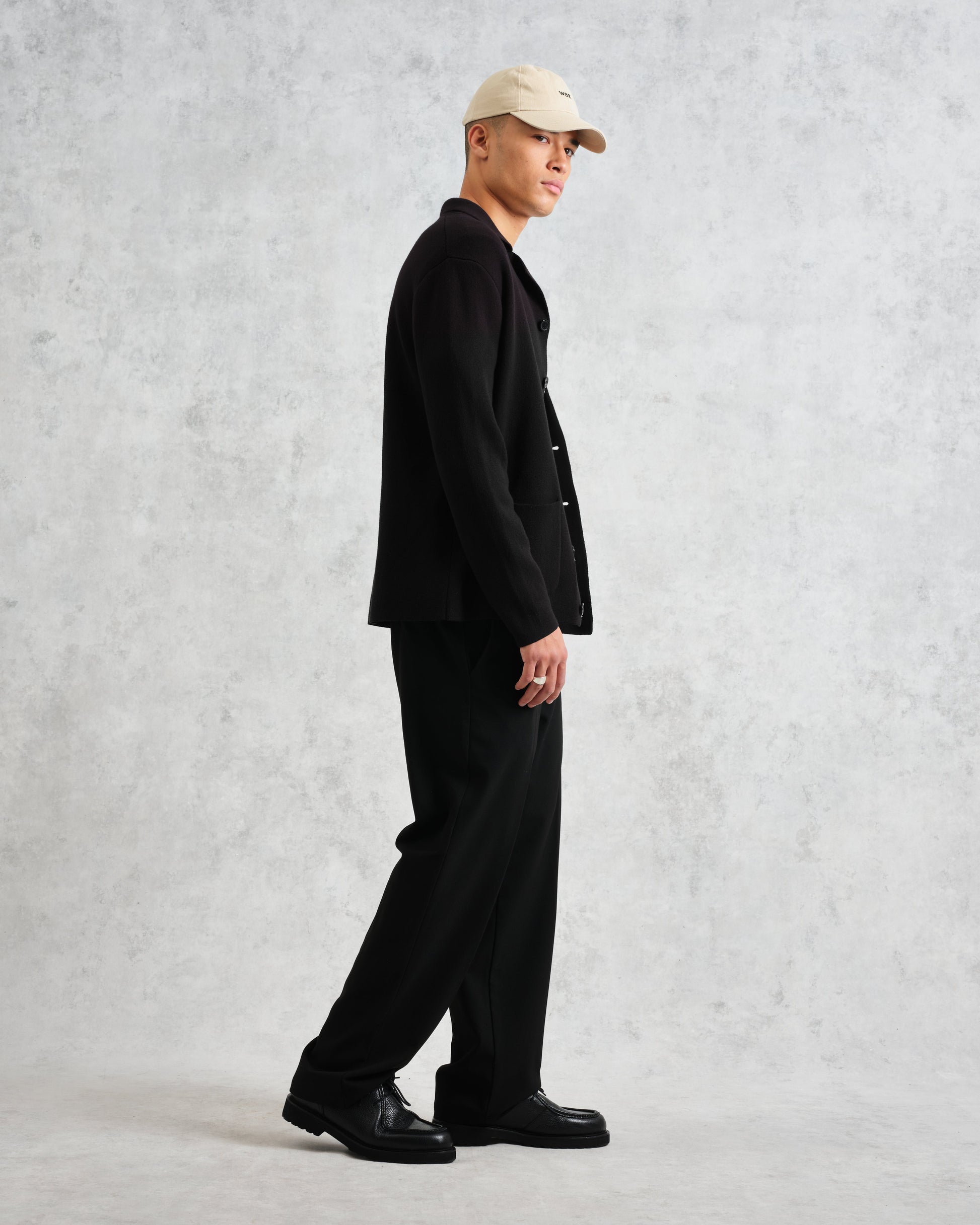 wax london men's Wightman - Black Milano Cardigan