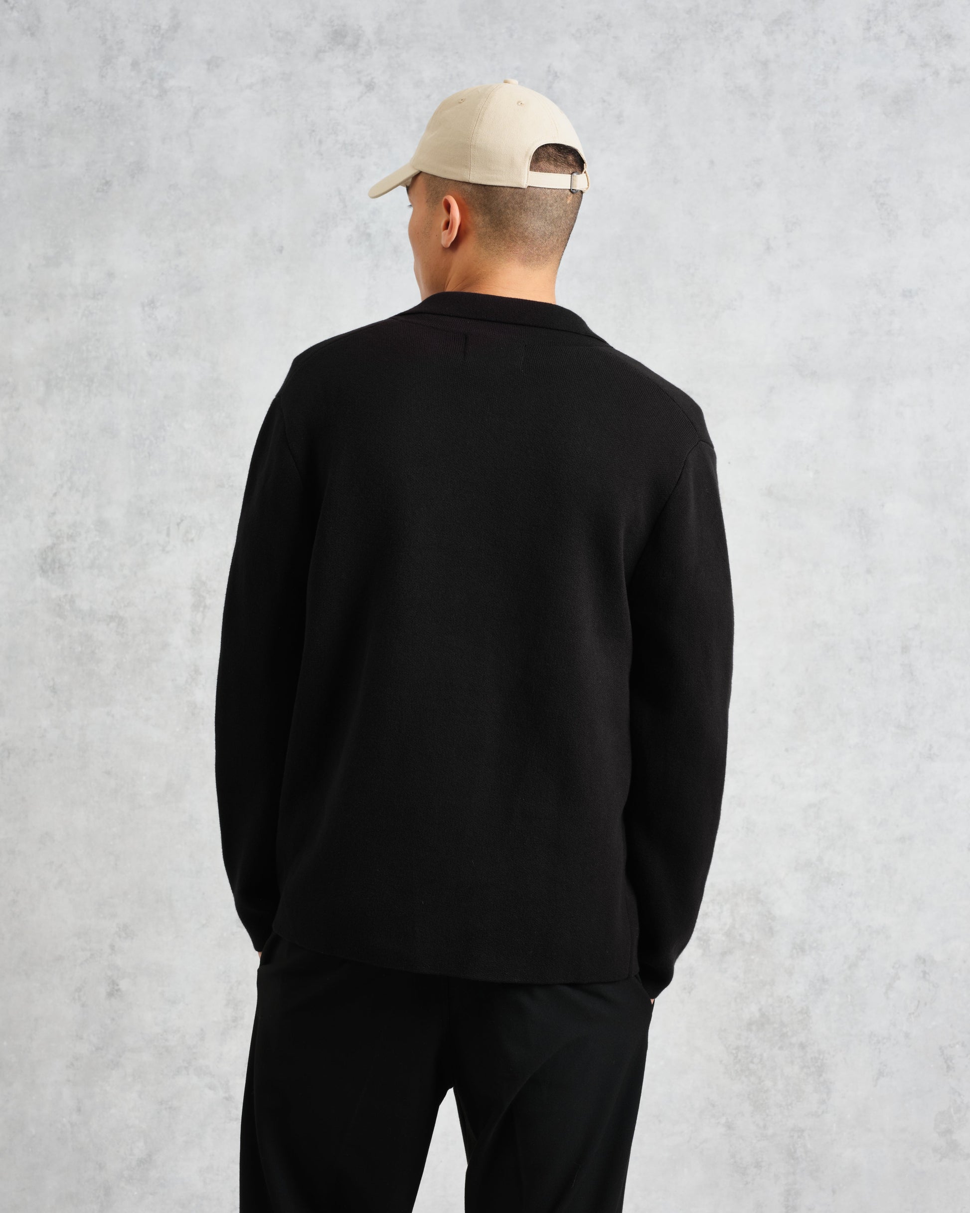 wax london men's Wightman - Black Milano Cardigan