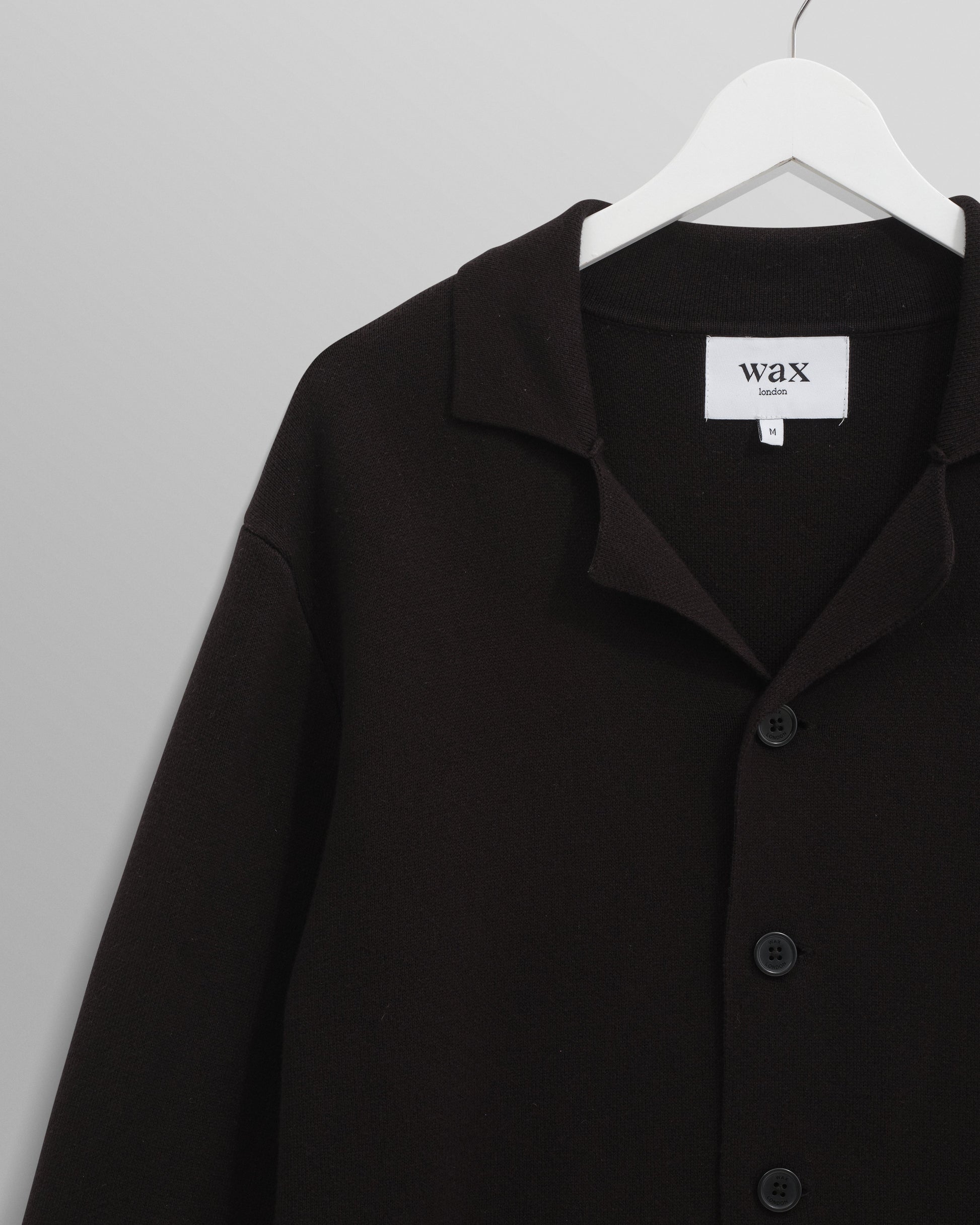 wax london men's Wightman - Black Milano Cardigan