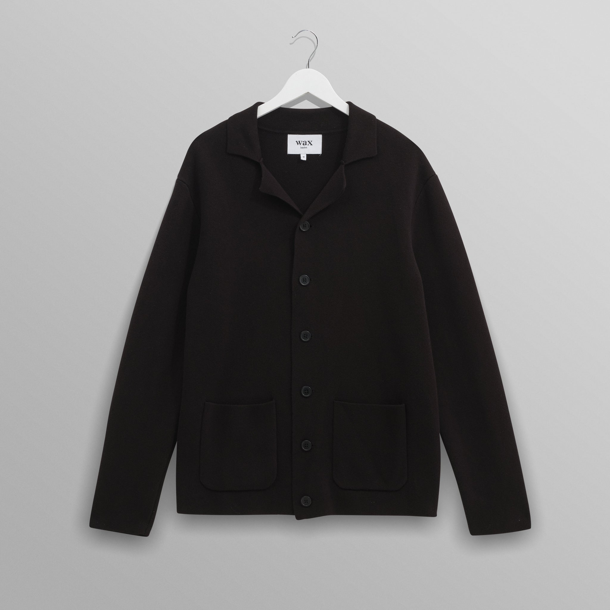 wax london men's Wightman - Black Milano Cardigan