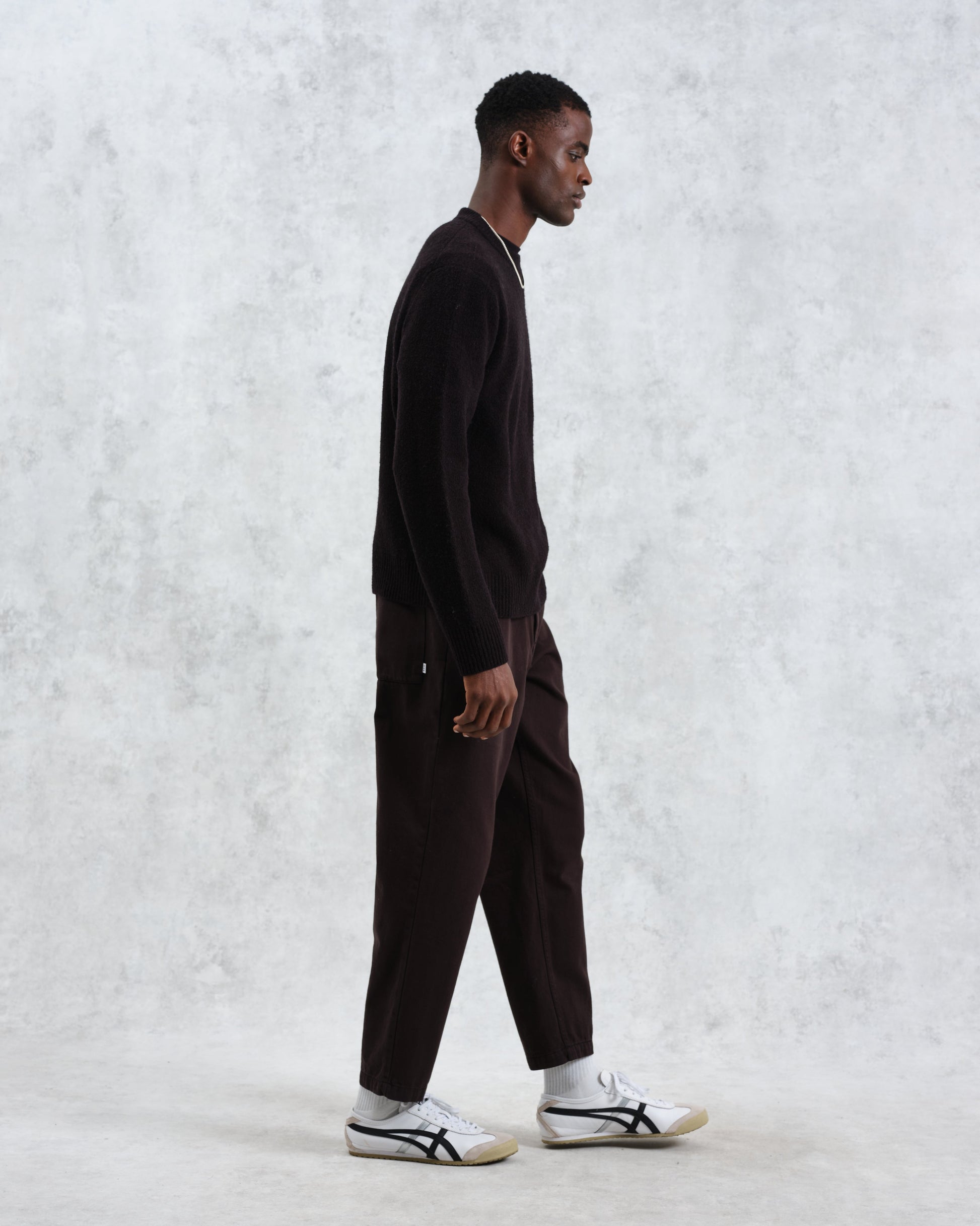 wax london men's Wilde - Black Boucle Jumper