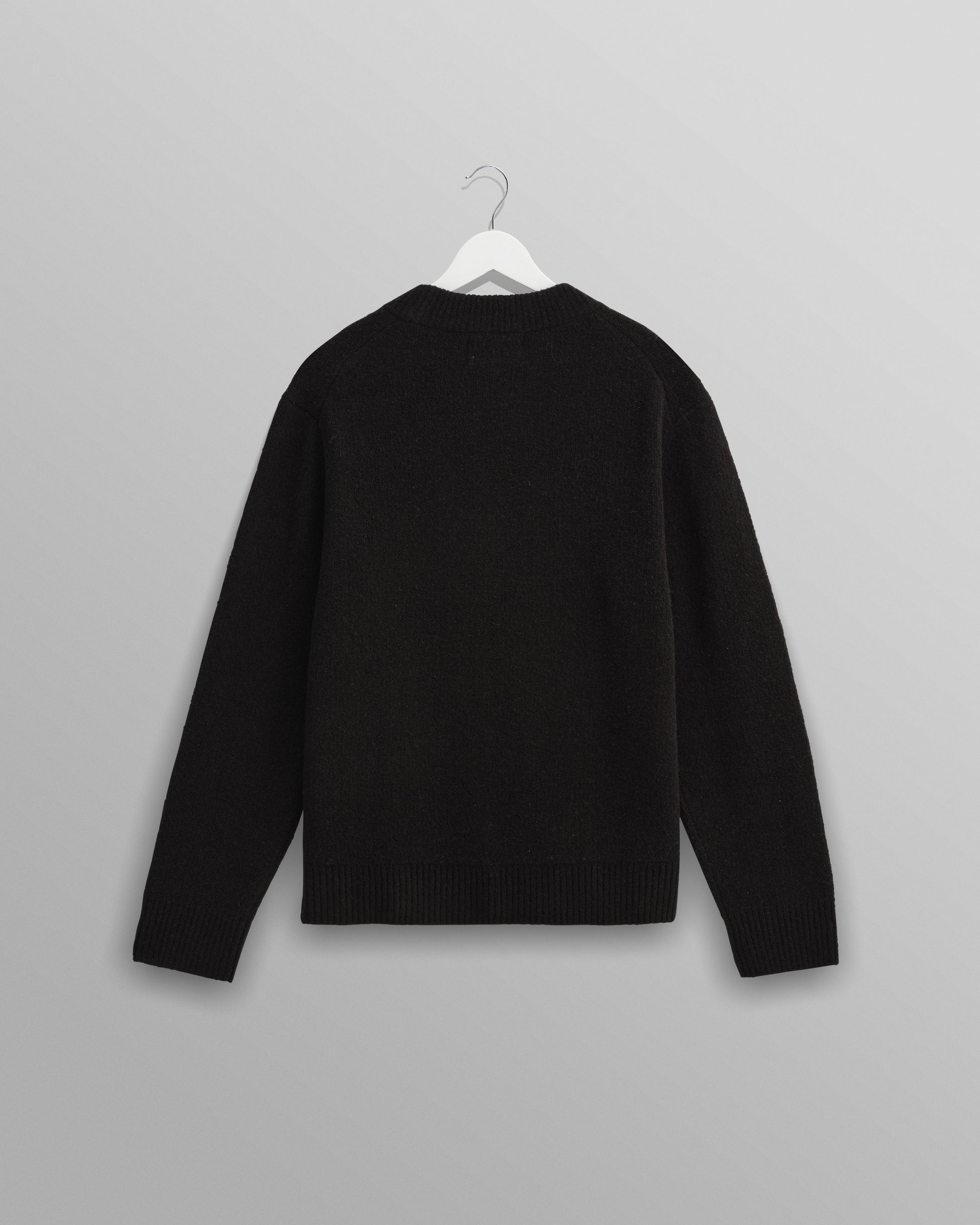 wax london men's Wilde - Black Boucle Jumper