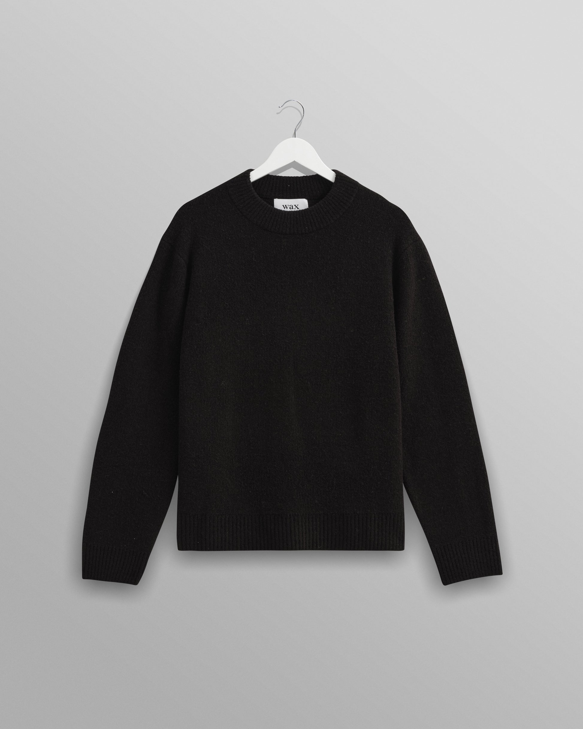 wax london men's Wilde - Black Boucle Jumper