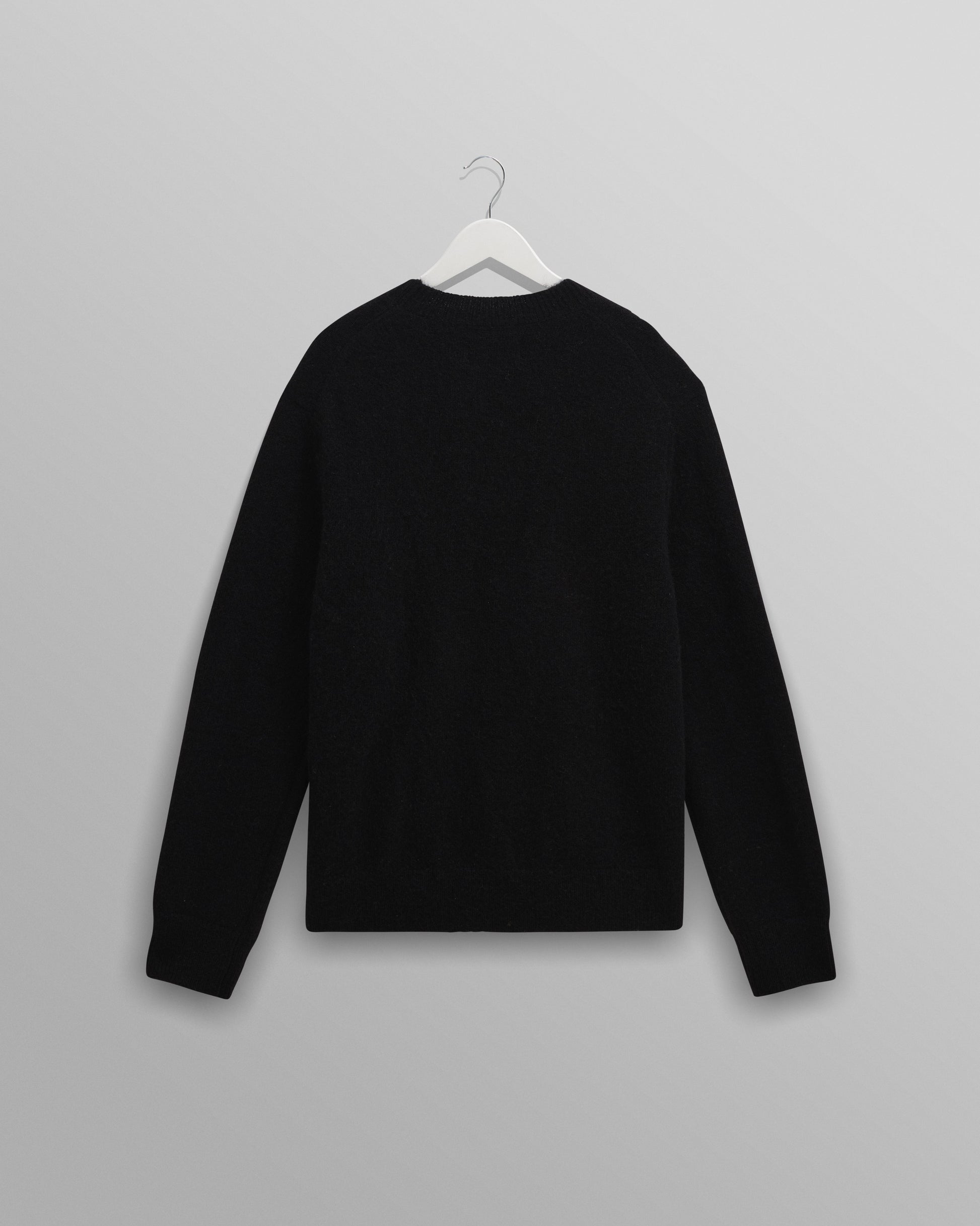 wax london men's Wilde - Black Fluffy Wool Crewneck