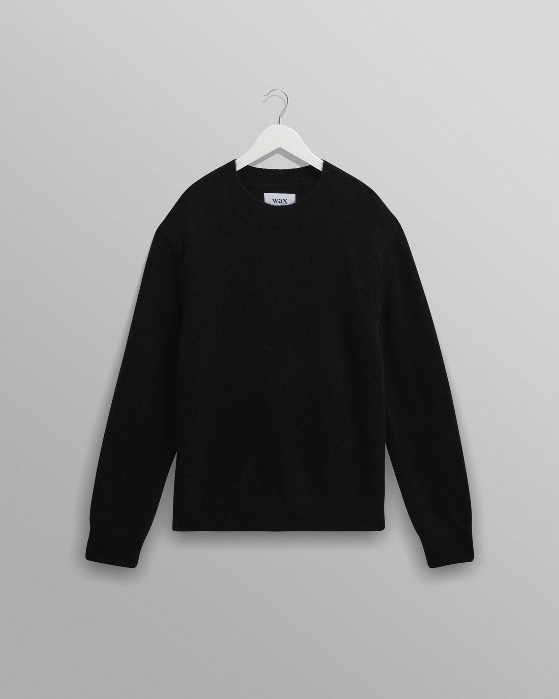 wax london men's Wilde - Black Fluffy Wool Crewneck