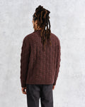 wax london men's Wilde - Brown Checkerboard Leaf Jumper