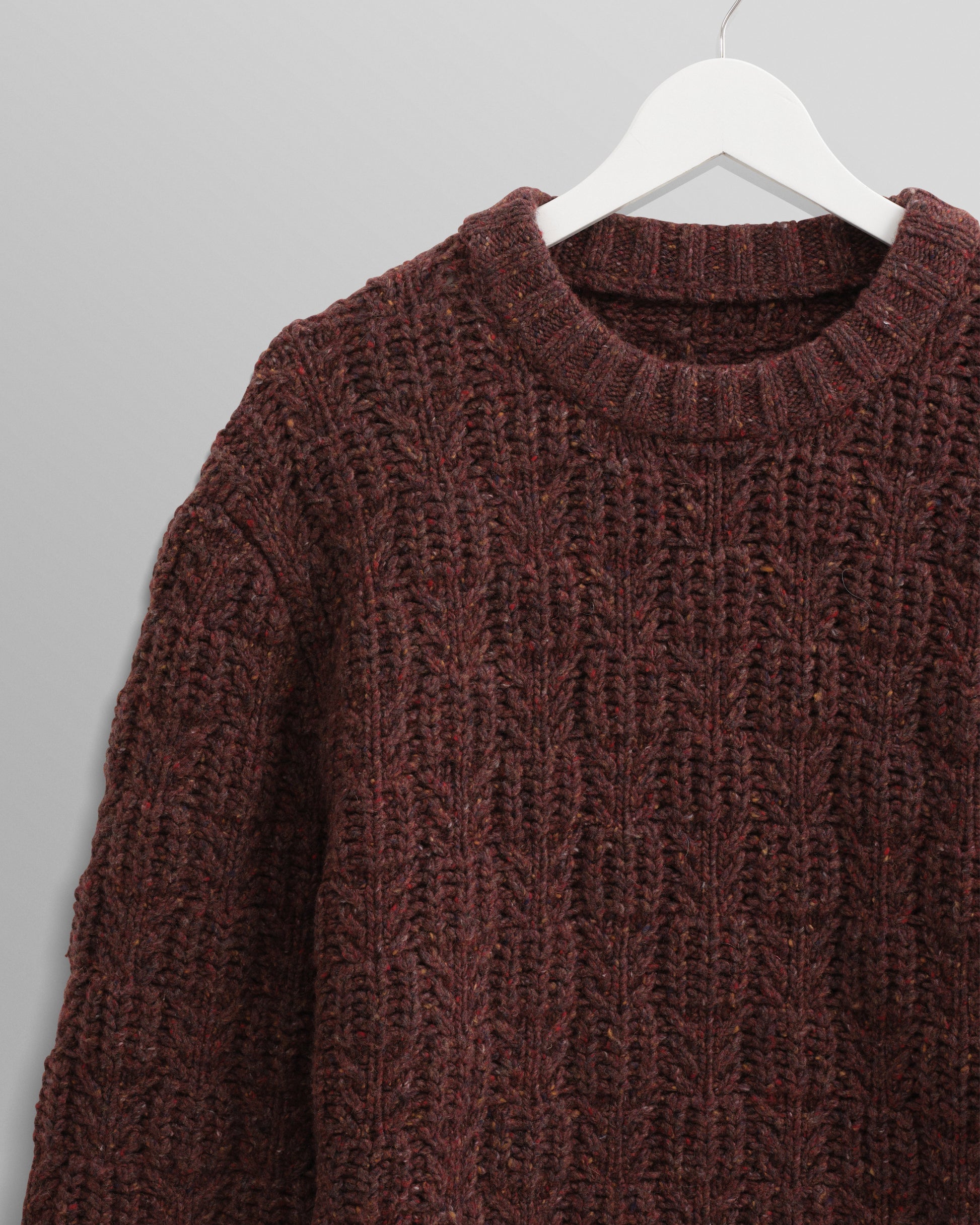 wax london men's Wilde - Brown Checkerboard Leaf Jumper