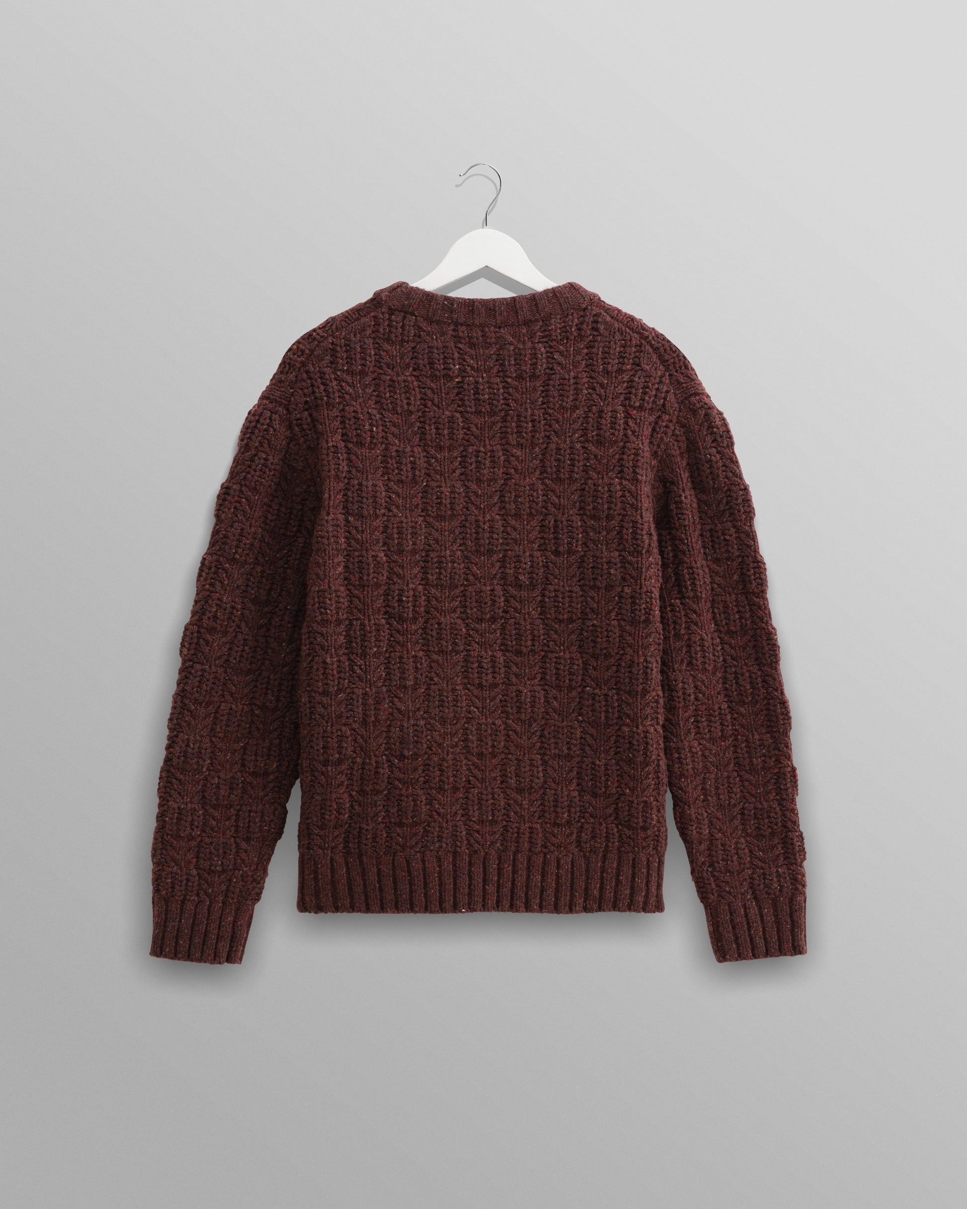 wax london men's Wilde - Brown Checkerboard Leaf Jumper