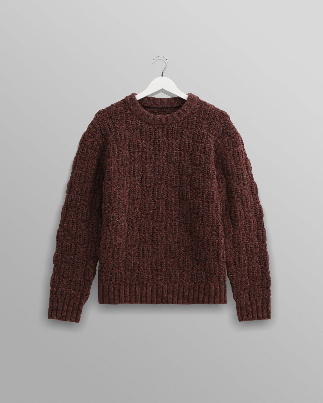 wax london men's Wilde - Brown Checkerboard Leaf Jumper