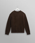 wax london men's Wilde - Brown Fluffy Wool Crewneck