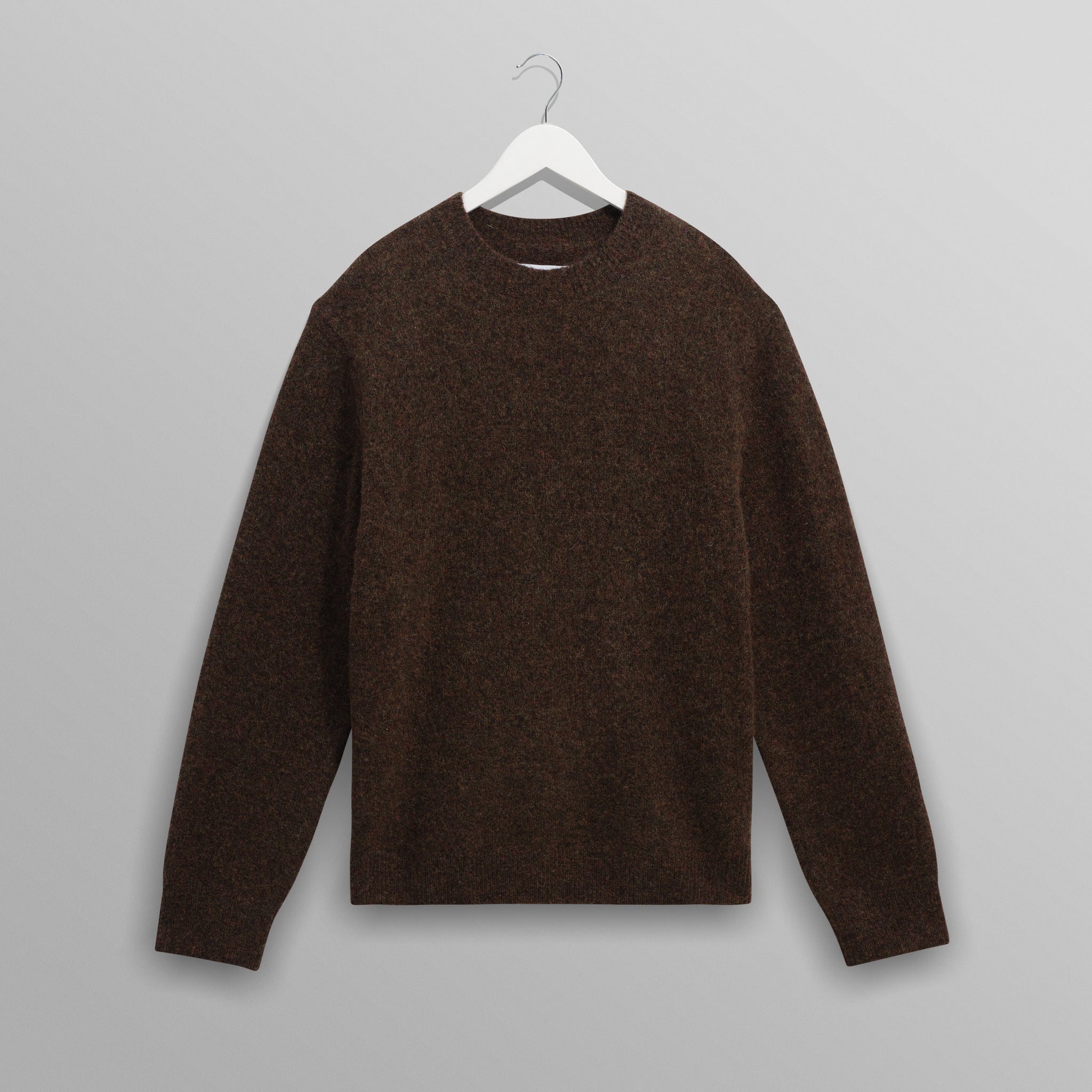 wax london men's Wilde - Brown Fluffy Wool Crewneck