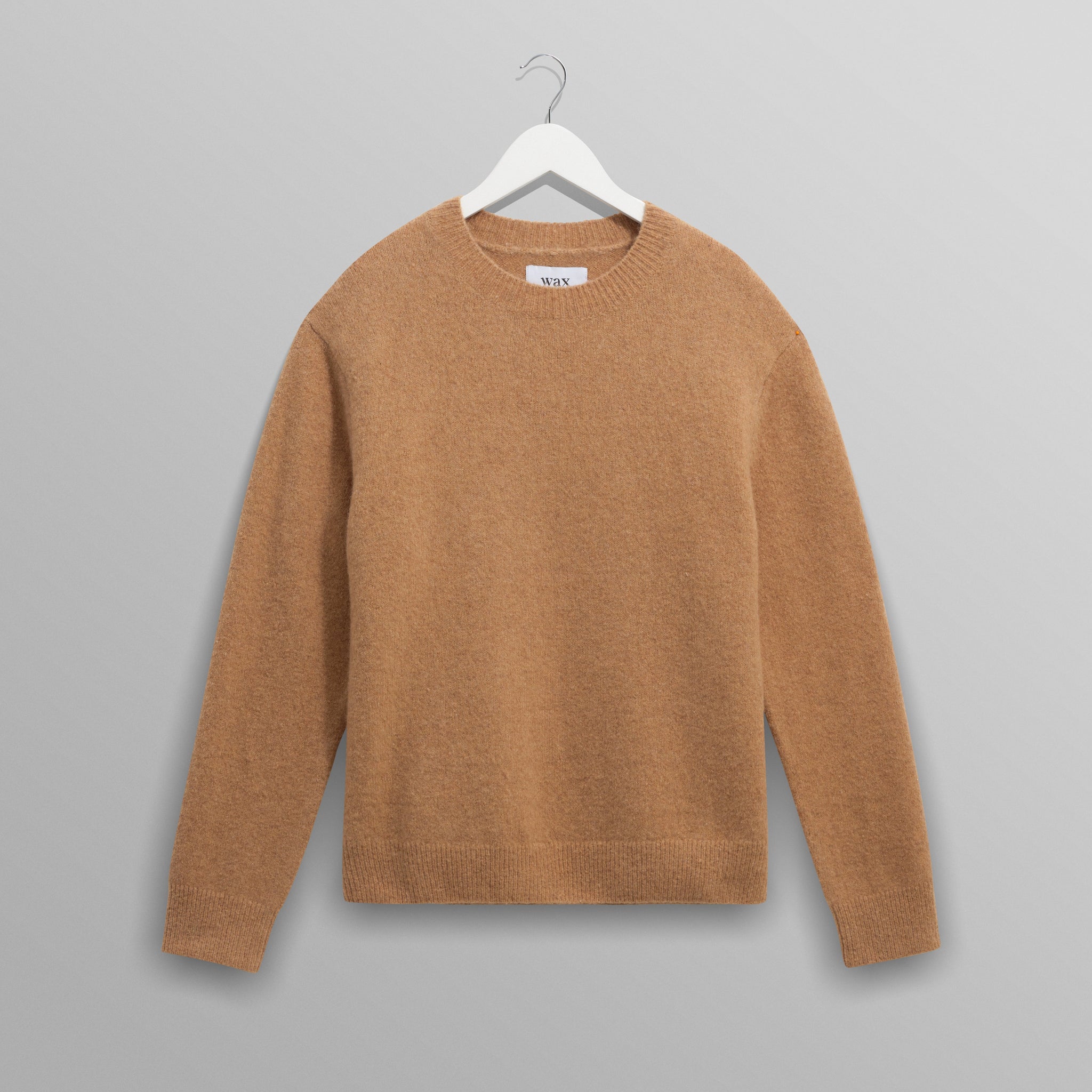 wax london men's Wilde - Camel Fluffy Wool Crewneck