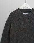 wax london men's Wilde - Charcoal Donegal Wool Crewneck
