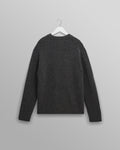 wax london men's Wilde - Charcoal Donegal Wool Crewneck