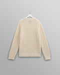wax london men's Wilde - Ecru Open Knit Jumper