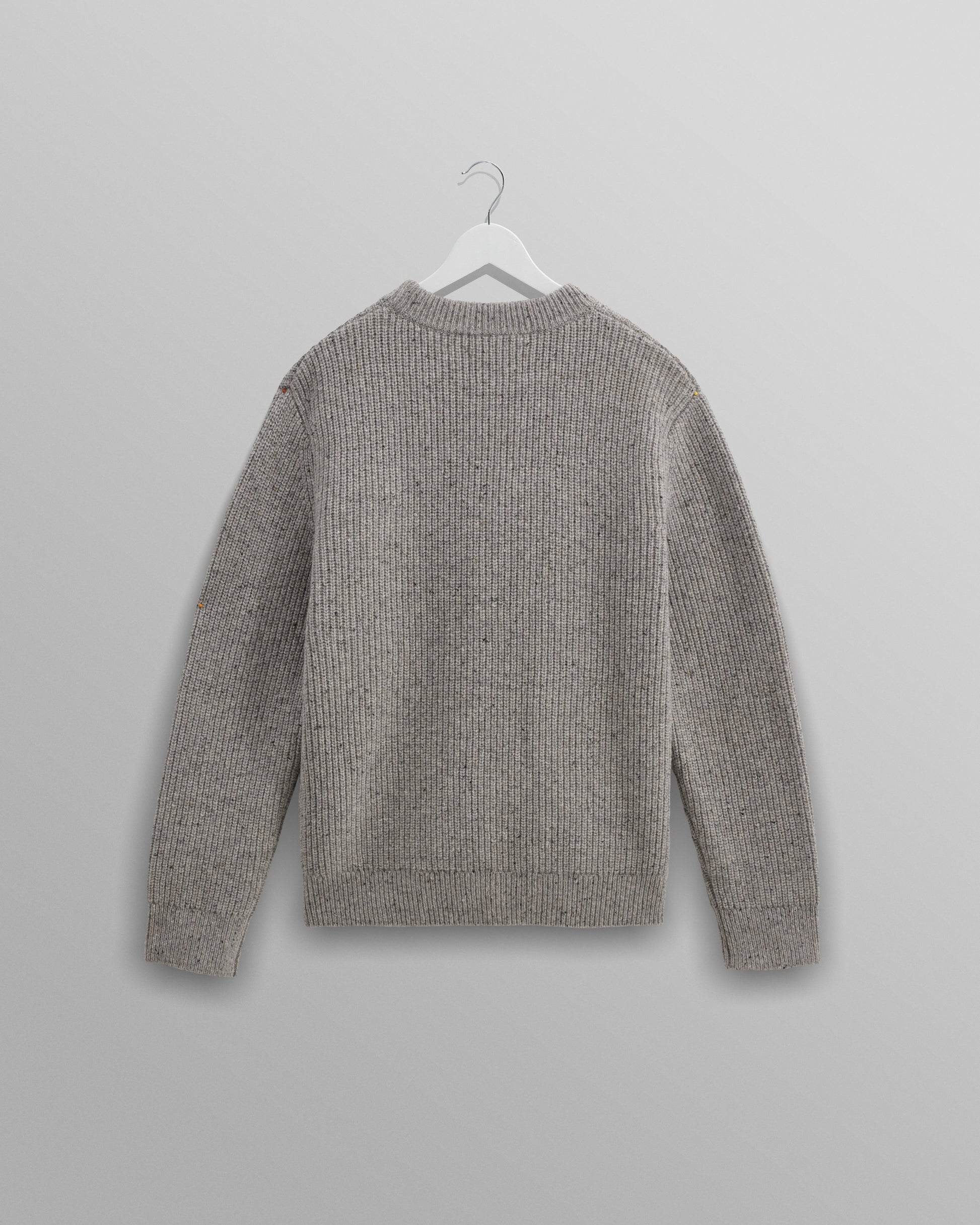 wax london men's Wilde - Grey Fleck Wool Jumper