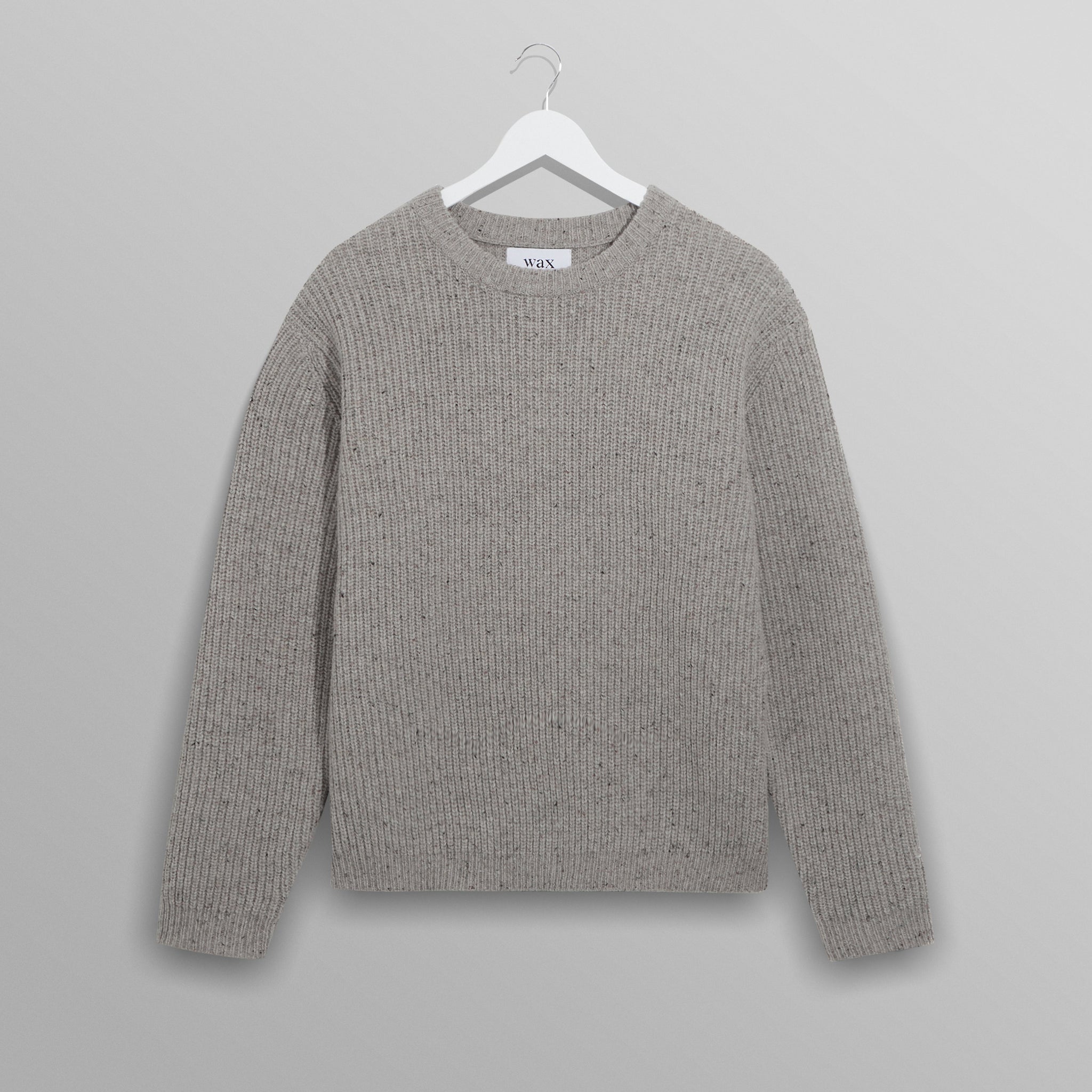 wax london men's Wilde - Grey Fleck Wool Jumper
