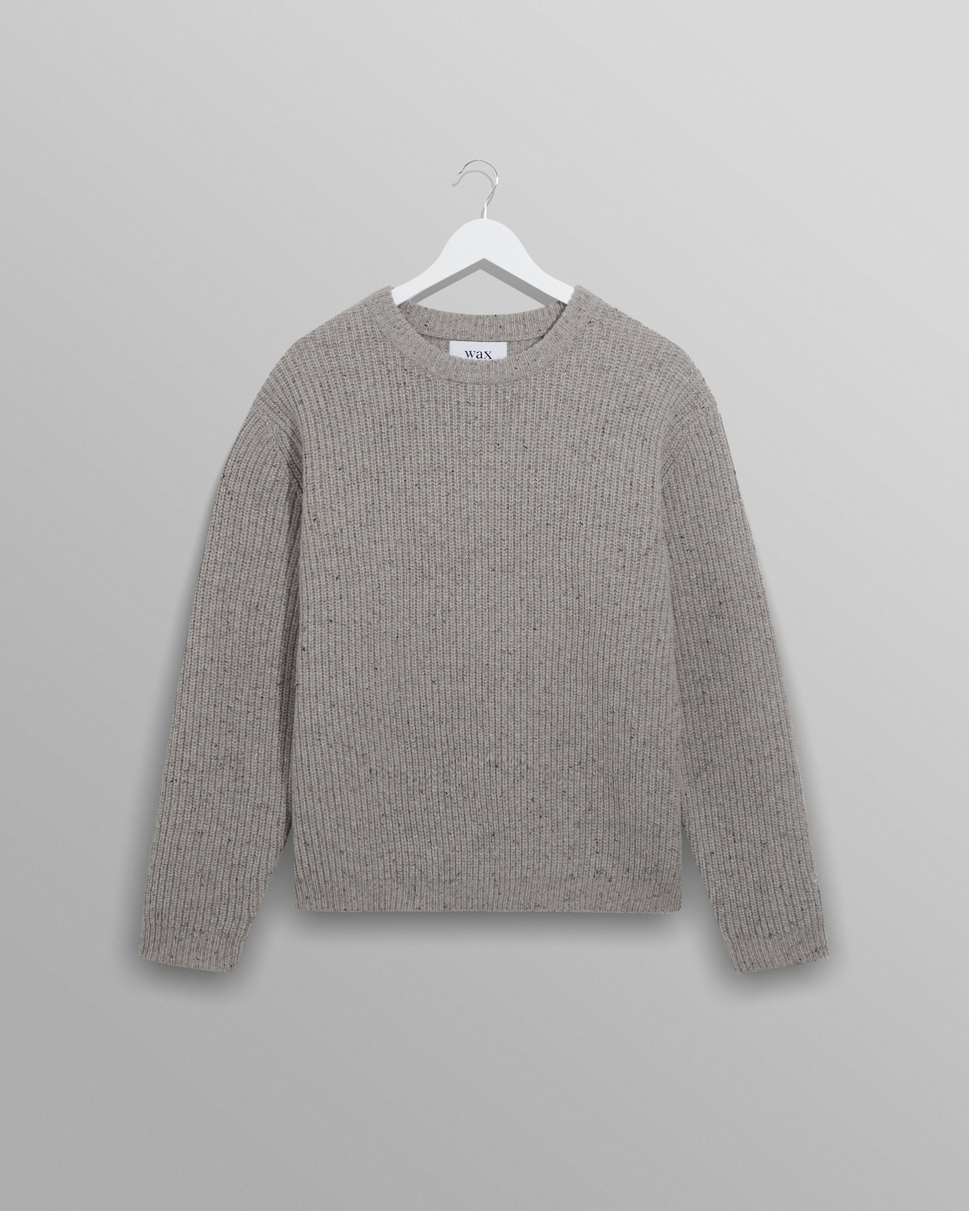 wax london men's Wilde - Grey Fleck Wool Jumper