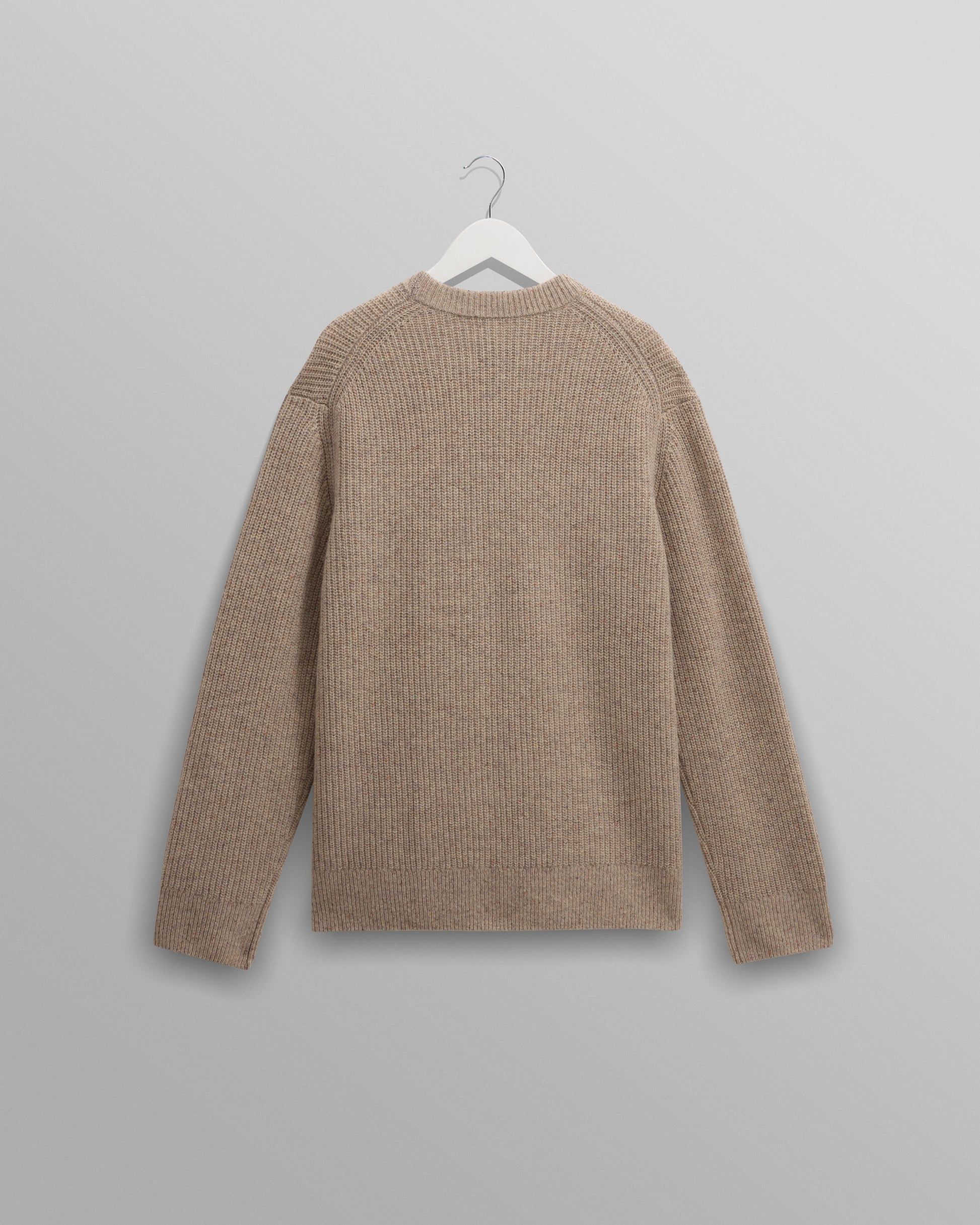 wax london men's Wilde - Natural Donegal Wool Crewneck