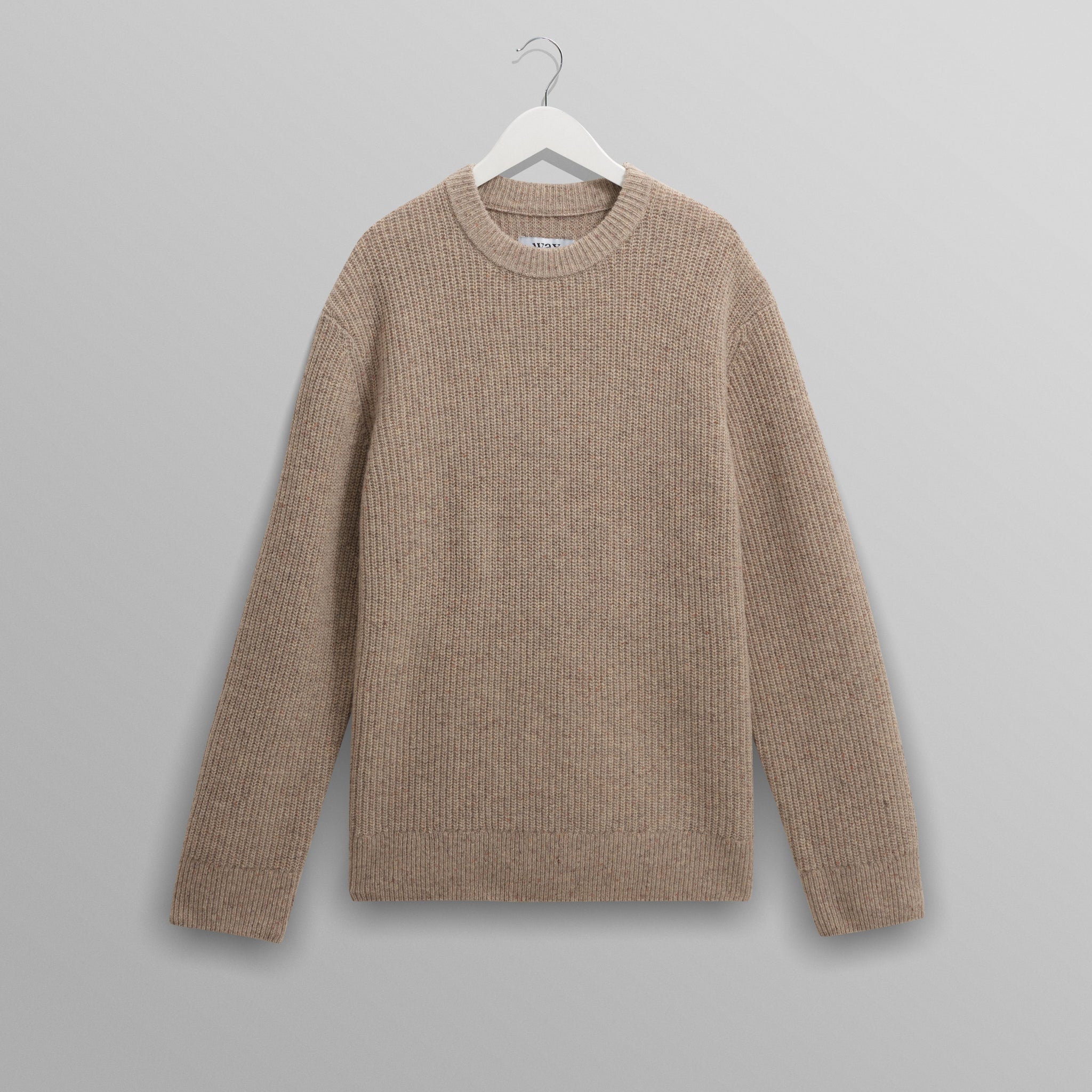 wax london men's Wilde - Natural Donegal Wool Crewneck