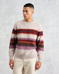 wax london men's Wilde - Oatmeal Brush Stripe Wool Jumper