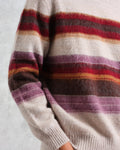 wax london men's Wilde - Oatmeal Brush Stripe Wool Jumper