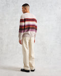 wax london men's Wilde - Oatmeal Brush Stripe Wool Jumper