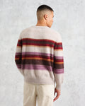 wax london men's Wilde - Oatmeal Brush Stripe Wool Jumper
