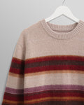 wax london men's Wilde - Oatmeal Brush Stripe Wool Jumper