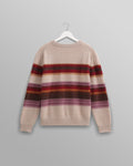 wax london men's Wilde - Oatmeal Brush Stripe Wool Jumper
