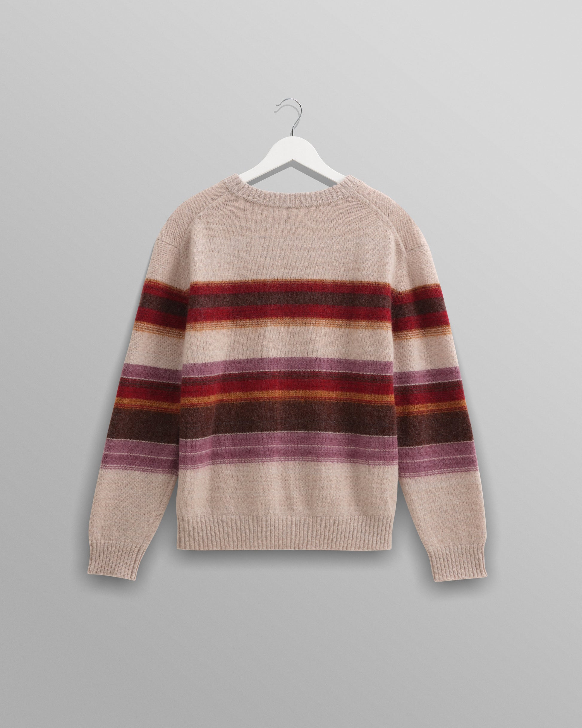 wax london men's Wilde - Oatmeal Brush Stripe Wool Jumper