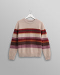 wax london men's Wilde - Oatmeal Brush Stripe Wool Jumper