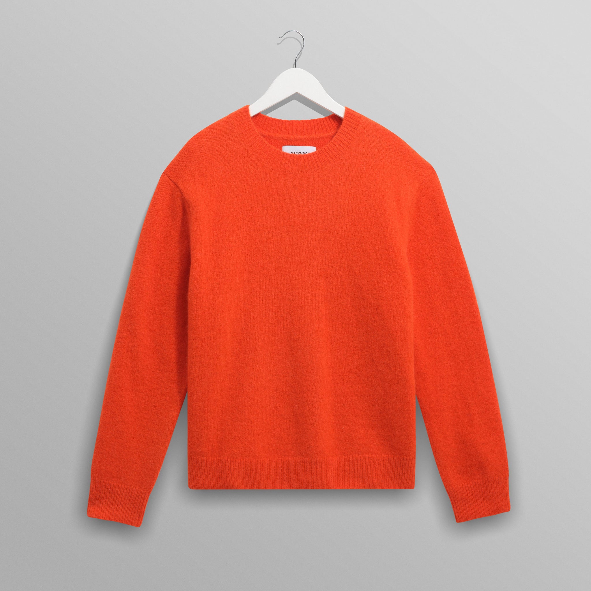 wax london men's Wilde - Orange Fluffy Wool Crewneck