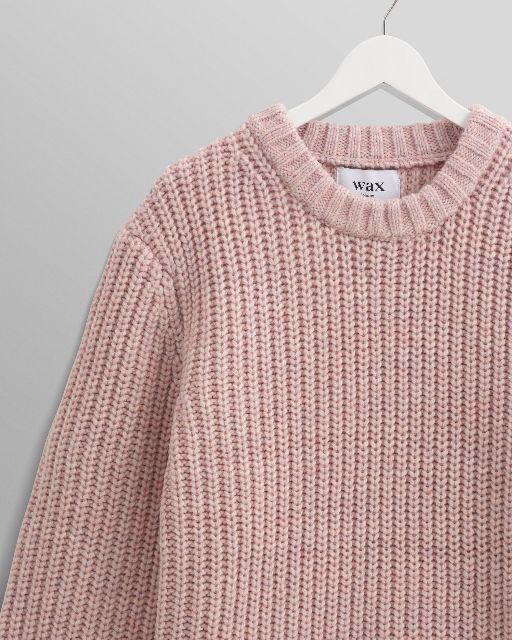 wax london men's Wilde - Pink Heavyweight Knit Jumper